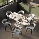 Кухонный стол прямоугольный Трия 130-170x77x130 см ЛДСП цвет белый мрамор