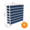 Стеллаж с контейнерами Ironmebel 100x30x100 см металл серый M-С10SK3109