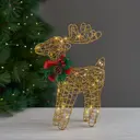 Светящаяся электрическая фигура KREAFORTA Олень 24 светодиодов h31 см золотой