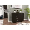 Комод Furnistyle Лайф лкм-03 3 ящика 115x40x90 см ЛДСП цвет венге