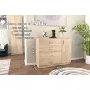 Комод Furnistyle Лайф лкм-03 3 ящика 115x40x90 см ЛДСП цвет дуб сонома