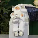 Новогодняя фигурка Дед Мороз 936386 50 см серебряный