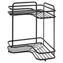 Полка для ванной Swensa Termo SWR-1004 двухъярусная угловая металл цвет чёрный