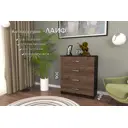 Комод Furnistyle Лайф лкм-01 3 ящика 80x40x90 см ЛДСП цвет венге/дуб коричневый табак