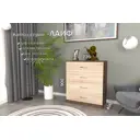 Комод Furnistyle Лайф лкм-01 3 ящика 80x40x90 см ЛДСП цвет дуб коричневый табак/дуб сонома