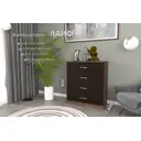 Комод Furnistyle Лайф лкм-01 3 ящика 80x40x90 см ЛДСП цвет дуб коричневый табак/венге