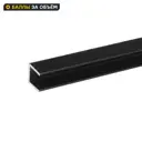 Торцевой профиль П-образный 60x1 см для стеновой панели 6 мм алюминий цвет чёрный