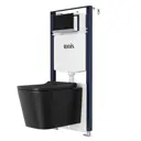 Комплект инсталляция и унитаз IDDIS Basic BASBIBBi73 3в1: подвесной унитаз черный, инсталляция и клавиша смыва черная