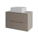 Тумба под раковину подвесная Topline FLIPTUS70L-2460W 70см с раковиной цвет Латте матовый