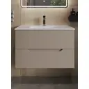 Тумба с раковиной Topline FLIPTU70L-3700W подвесная цвет латте матовый