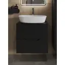 Тумба с раковиной Topline FLIPTUS60B-8500W подвесная 60 см цвет черный/белый