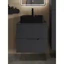 Тумба с раковиной Topline FLIPTUS60G-1475B подвесная 60 см цвет графит/черный