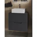 Тумба с раковиной Topline FLIPTUS60G-4405W подвесная 60 см цвет графит/белый