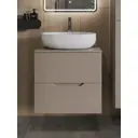 Тумба с раковиной Topline FLIPTUS60L-5520W подвесная 60 см цвет латте/белый