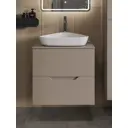 Тумба с раковиной Topline FLIPTUS60L-7500W подвесная 60 см цвет латте/белый