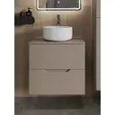 Тумба с раковиной Topline FLIPTUS60L-7345W подвесная 60 см цвет латте/белый