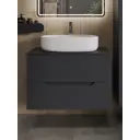 Тумба с раковиной подвесная Topline FLIPTUS80G-4600W 80 см цвет графит/белый