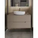 Тумба с раковиной подвесная Topline FLIPTUS100L-5520W 100 см цвет латте матовый