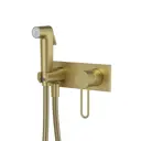Смеситель встраиваемый с гигиеническим душем Iddis Duna DUNMGV0i08 с защитным клапаном матовое золото