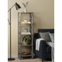 Стеллаж деревянный Wissar 49.4x170x40.4 см МДФ цвет серый