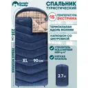 Спальный мешок Jungle Camp Milton XL широкий с фланелью левая молния цвет синий