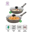 Набор посуды с крышкой Elan Gallery 120342+2 4 шт алюминиевое литье цвет коричневый,прозрачный