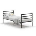 Кровать-тахта Домаклево Металика с боковинами 80x82x200 см металл цвет черный mtlk-bz-2-sp3g-80-200-ch