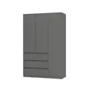 Шкаф распашной Bts Симпл с 3 дверями 120.2x190x51 см ЛДСП цвет графит