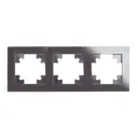 Рамка для розеток и выключателей Stekker Катрин 3 поста цвет шоколад