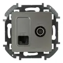 Розетка двойная TV+RJ45 категория 5e UTP - Lexman Lilian - титан