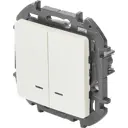 Выключатель двухклавишный с подсветкой/индикацией - Lexman Lilian - 10А 250В безвинтовые зажимы - жемчуг