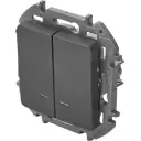 Выключатель двухклавишный с подсветкой/индикацией - Lexman Lilian - 10А 250В безвинтовые зажимы - антрацит