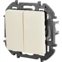 Выключатель двухклавишный - Lexman Lilian - 10А 250В безвинтовые зажимы - слоновая кость