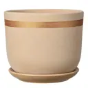 Горшок цветочный Замша Композит d 15 см 12.9 см 1.6 л керамика бежевый
