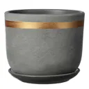 Горшок цветочный Замша Композит d 19 см 15.6 см 2.9 л керамика серый/серебристый