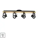 Спот поворотный Inspire Technic 4 лампы GU10 цвет черный/дерево