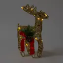 Светящаяся электрическая фигура KREAFORTA Олень 24 светодиодов h31 см золотой