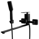 Смеситель для ванны KONSENSA Прато однорычажный универсальный с лейкой и шлангом цвет черный матовый