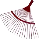 Грабли веерные 22 зуба 46 см металл без черенка