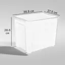 Ящик Кристалл 38.9x28.6x27.5 см 22 л пластик с крышкой цвет прозрачный