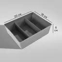 Органайзер 20x6x16 см пластик без крышки цвет серый