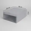 Коробка для обуви Spaceo 28x15x35 см полипропилен цвет гранит