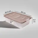 Ящик Астело 60x18x40.4 см пластик с крышкой на колесах цвет прозрачный