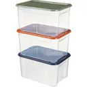 Комплект ящиков 38.9x21.5x27.5 см полипропилен с крышкой цвет прозрачный 3 шт