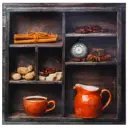 Картина на стекле 30x30 см Пряности коллаж