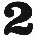 Цифра «2» DuckandDog маленькая 70х65 мм сталь цвет черный