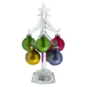 Ель пластиковая светящаяся со стеклянными шарами 16.5 см