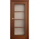Дверь межкомнатная остеклённая Vario 80x200 см, шпон, цвет орех, с фурнитурой