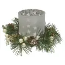 Подсвечник стеклянный белый 7x8.4 см