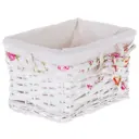 Корзина Ива с декоративным чехлом 25x14x17 см ротанг цвет белый